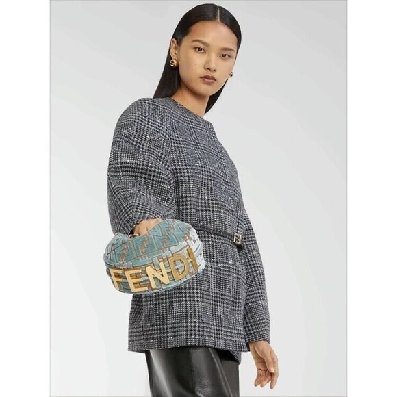 Fendi Crescent-Shaped Shoulder Bag In Plush Velvet - NWT - Picture 2 of 6